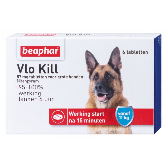 Vlo Kill hond vanaf 11 kg. Verpakking: 6tab.