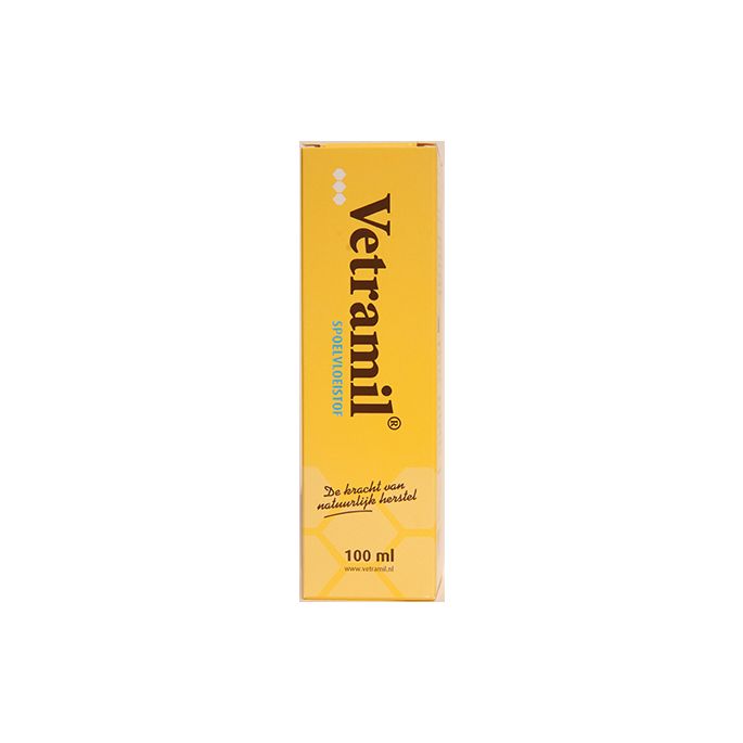 Vetramil Spoelvloeistof. Verpakking: 100ml.